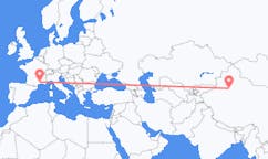 Flights from Korla, China to Nîmes, France