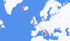 航班从意大利拉默齐亚温泉市到雷克雅维克市，冰岛塞尔
