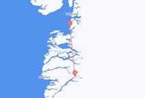 Flyreiser fra Qasigiannguit, Grønland til Kangerlussuaq, Grønland