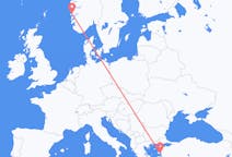Flyg från Bergen, Norge till Mytilene, Grekland