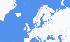 Voos de Sørkjosen, Noruega para Bilbau, Espanha