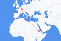 埃塞俄比亚出发地 貢德爾飞往埃塞俄比亚目的地 日內瓦的航班