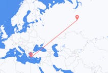 Flights from Surgut, Russia to Santorini, Greece