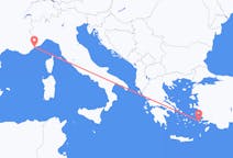 Loty z Kalimnos, Grecja z Nicea, Francja