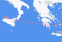 ギリシャのから プラカ (ミロス島)、イタリアのへ パレルモフライト