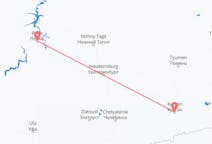 Vols depuis la ville de Kourgan (Oblast de Kourgan) vers la ville de Perm