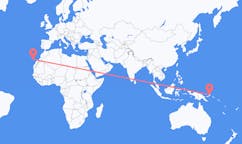 Flyreiser fra Rabaul, Papua Ny-Guinea til Tenerife, Spania