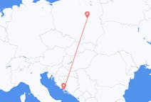 Flyg från Brač, Kroatien till Warszawa, Polen