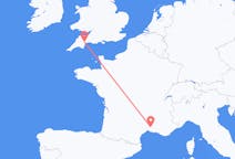Flyreiser fra Nimes, Frankrike til Exeter, England