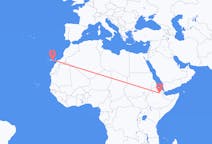 Flyrejser fra Semera, Etiopien til Las Palmas de Gran Canaria, Spanien