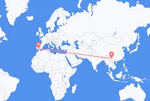 Flyrejser fra Kunming, Kina til Sevilla, Spanien