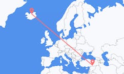 Flyreiser fra Şanlıurfa, Tyrkia til Akureyri, Island