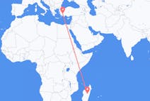 出发地 马达加斯加出发地 塔那那利佛目的地 土耳其代尼茲利的航班