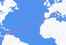 Flights from Willemstad, Curaçao to Rome, Italy