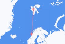Vluchten van Brønnøysund, Noorwegen naar Spitsbergen, Spitsbergen en Jan Mayen