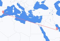 Loty z Al-Hufuf, Arabia Saudyjska do Alicante, Hiszpania