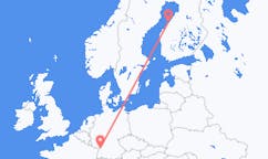 フィンランドのコッコラから、ドイツのカールスルーエまでのフライト