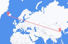 中国の済南から、アイスランドのレイキャビク行きフライト