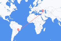 Flyreiser fra Curitiba, Brasil til Erzurum, Tyrkia