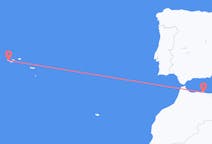 Fly fra Nador til Horta, Azores