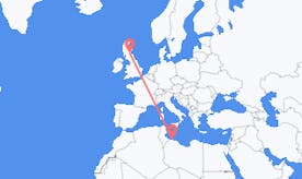 Flights from Libya to Scotland