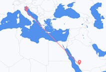 Vluchten van Al-Bahah, Saoedi-Arabië naar Ancona, Italië