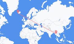 Flyg från Loikaw (regionhuvudort i Burma), Myanmar (Burma) till Reykjavik, Island