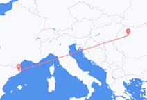 ルーマニアのクルージュ ナポカから、スペインのジローナまでのフライト