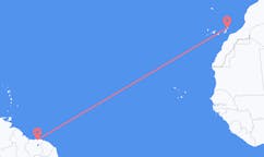 เที่ยวบินจาก ปารามารีโบ ไปยัง เกาะลันซาโรเต