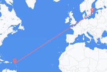 Flyreiser fra Saint Kitts, Saint Kitts og Nevis til Visby, Sverige
