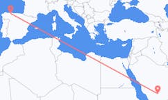 出发地 沙特阿拉伯出发地 瓦迪达瓦希尔目的地 西班牙Santiago del Monte的航班