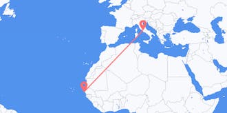 Flights from Senegal to Italy