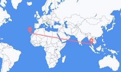 Vluchten van Nakhon Si Thammarat (provincie), Thailand naar La Palma (ort i Mexiko, Guanajuato, Salamanca), Spanje