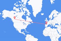 Flyg från Dawson Creek, Kanada till Santander, Spanien