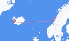 ノルウェーのロルヴィクから、アイスランドのレイキャビク行きフライト