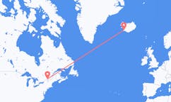 Vluchten van Montreal, Canada naar Reykjavík, IJsland