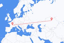 Flyreiser fra Nur-Sultan, Kasakhstan til Clermont-Ferrand, Frankrike