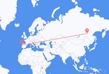 Flights from Neryungri, Russia to Porto, Portugal