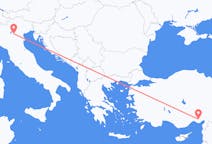 Vluchten van Adana, Turkije naar Verona, Italië