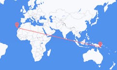 Flyreiser fra Popondetta, Papua Ny-Guinea til Tenerife, Spania