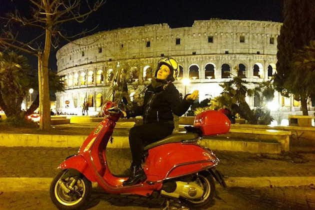 Romantic Vespa Tour of Rome by Night with Hotel Pick-up and Drop-off