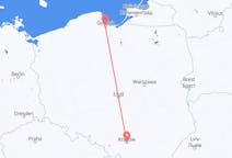 Flights from the city of Kraków to the city of Gdańsk