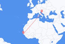 Vluchten van Cap Plinten, Senegal naar Zadar, Kroatië