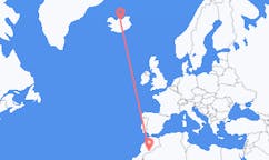 Voli dalla città di Zagorà, Marocco alla città di Akureyri, Islanda