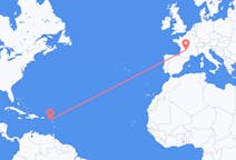 从圣基茨和尼维斯出发圣基茨岛目的地 法国布里夫拉盖亚尔德的航班