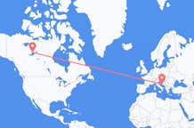 Flyg från Yellowknife, Kanada till Split, Kroatien