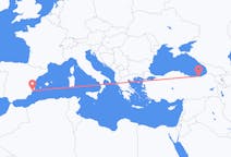 出发地 土耳其出发地 特拉布宗目的地 西班牙阿利坎特的航班