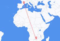Flyg från Livingstone, Zambia, Zambia till Perpignan, Frankrike