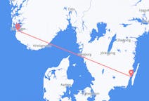 Lennot Stavangerista, Norjasta Kalmariin, Ruotsiin