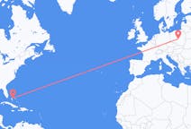 Flyg från Nassau, Bahamas till Lodz, Polen